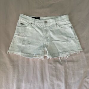 A/X Armani Exchange White Distressed Denim Jean Shorts